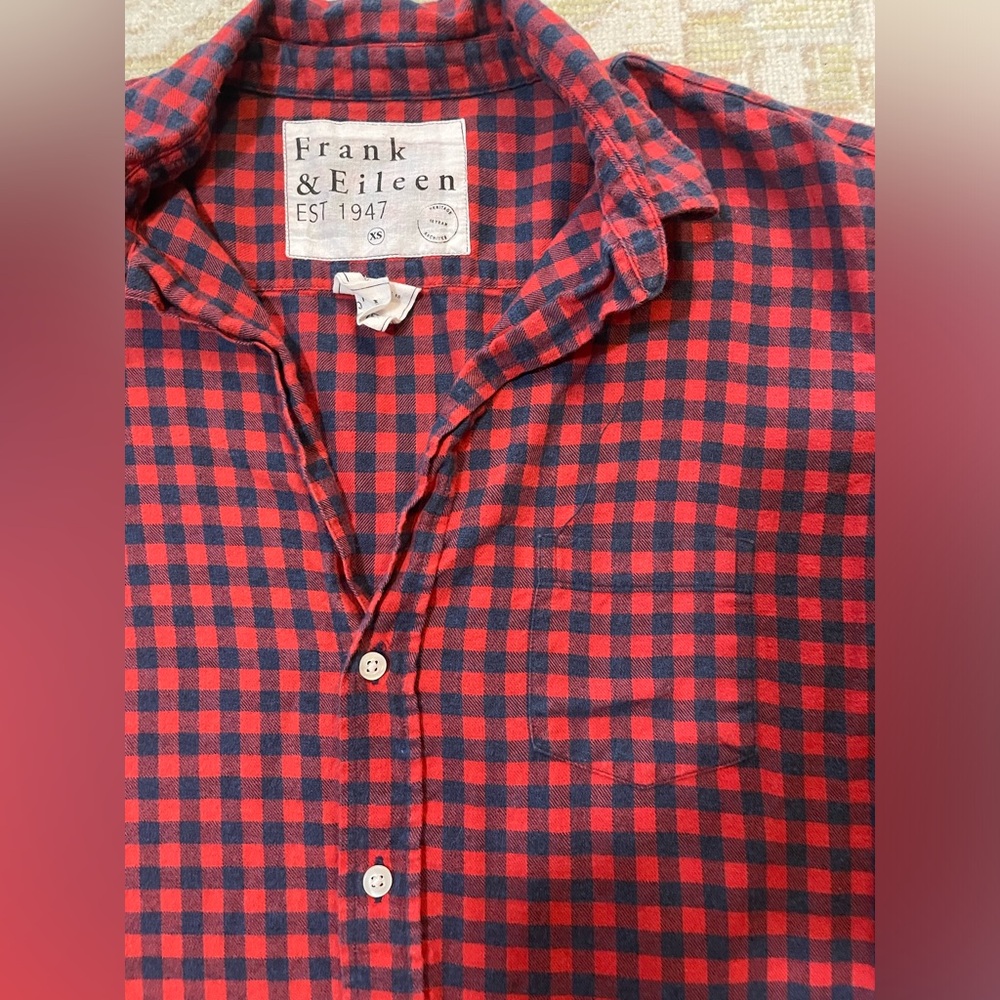 Euc! Frank & Eileen Checkered Button-Up- Size Xs - image 6
